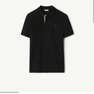 Burberry Black Polo Shirt with Check Detail